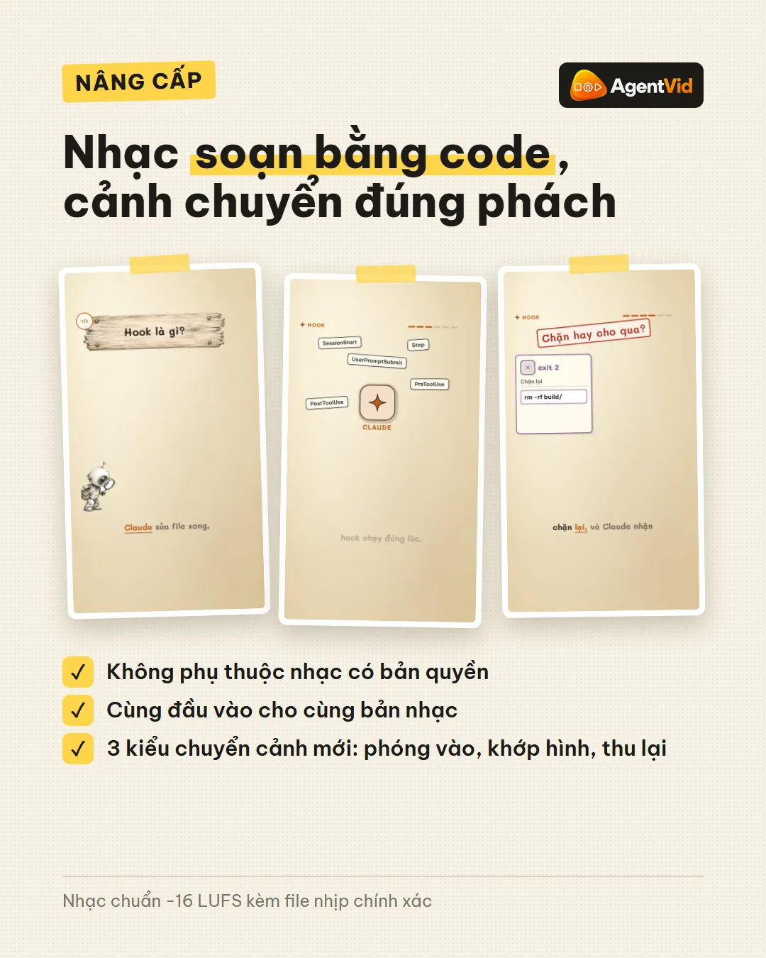 Nhạc nền tự soạn, mọi cú cắt rơi đúng nhịp
