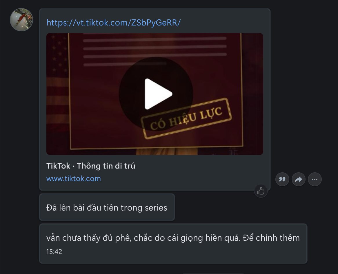 Screenshot of a user’s message