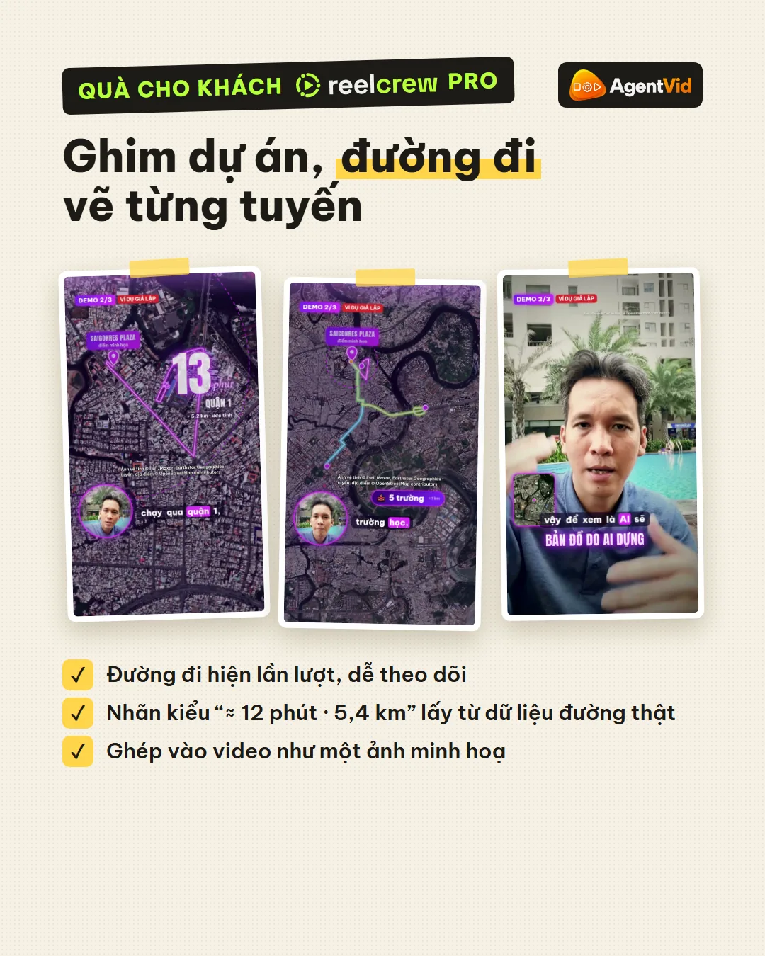 Add a map scene: “12 minutes to the city centre”
