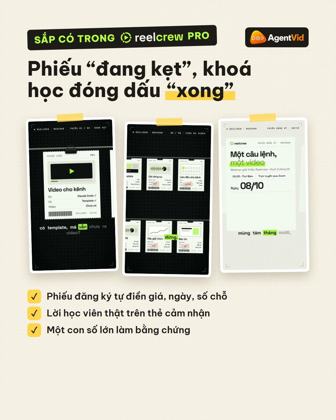 A course ad made of task cards
